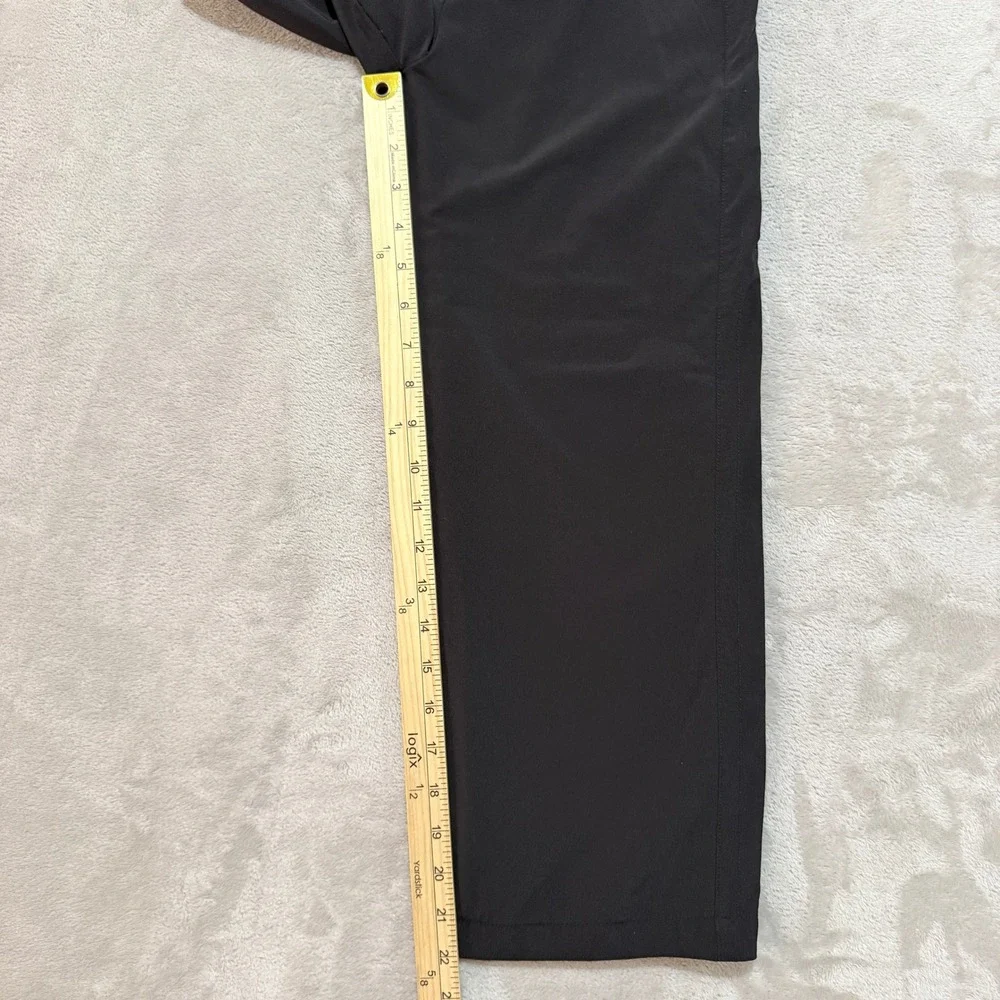 Athleta Girl Wide Leg Pants Girls S 7 Black Athletic Lined Stretch Active Relax